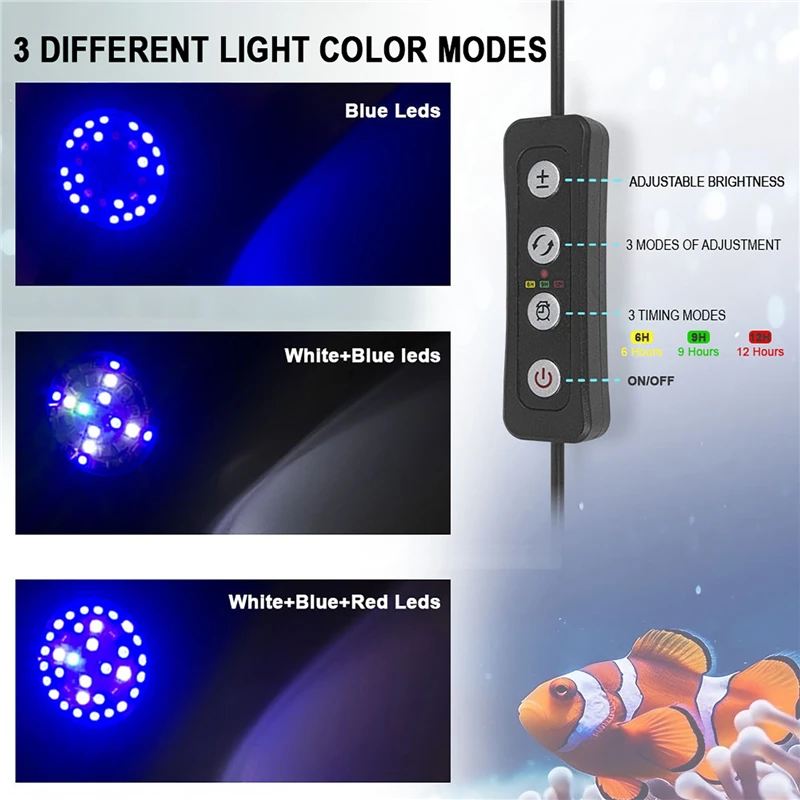 Luminária LED para Aquário 30W com Clip e Timer 3 Velocidades - Imagem 3