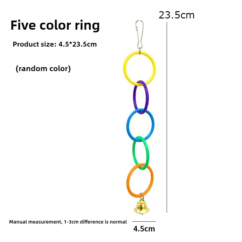 Brinquedo Balanço para Pássaros com Sino e Anel de Escalada Colorido - Imagem 4