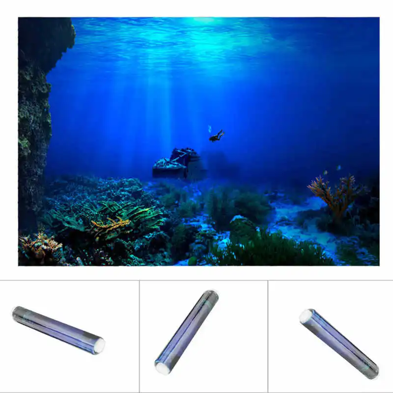 Pôster Adesivo para Aquário Fundo Mundo Marinho PVC 61x30 cm - Imagem 2
