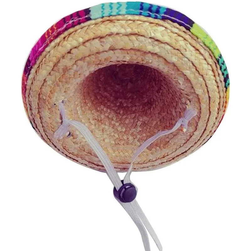 Chapéu Sombrero de Palha para Cães e Gatos Pequenos com Ajuste no Queixo - Image 5