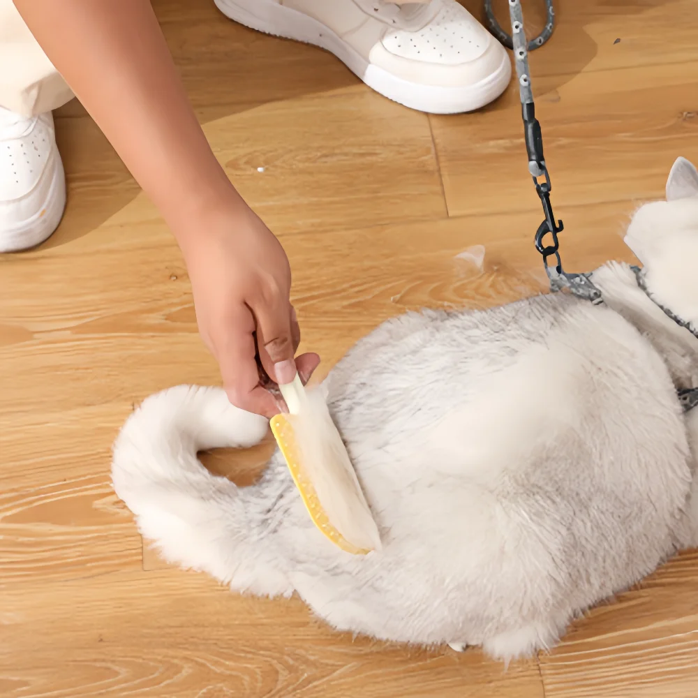 Escova de Tosa Dupla Face para Pets: Desembaraça e Massageia - Imagem 3