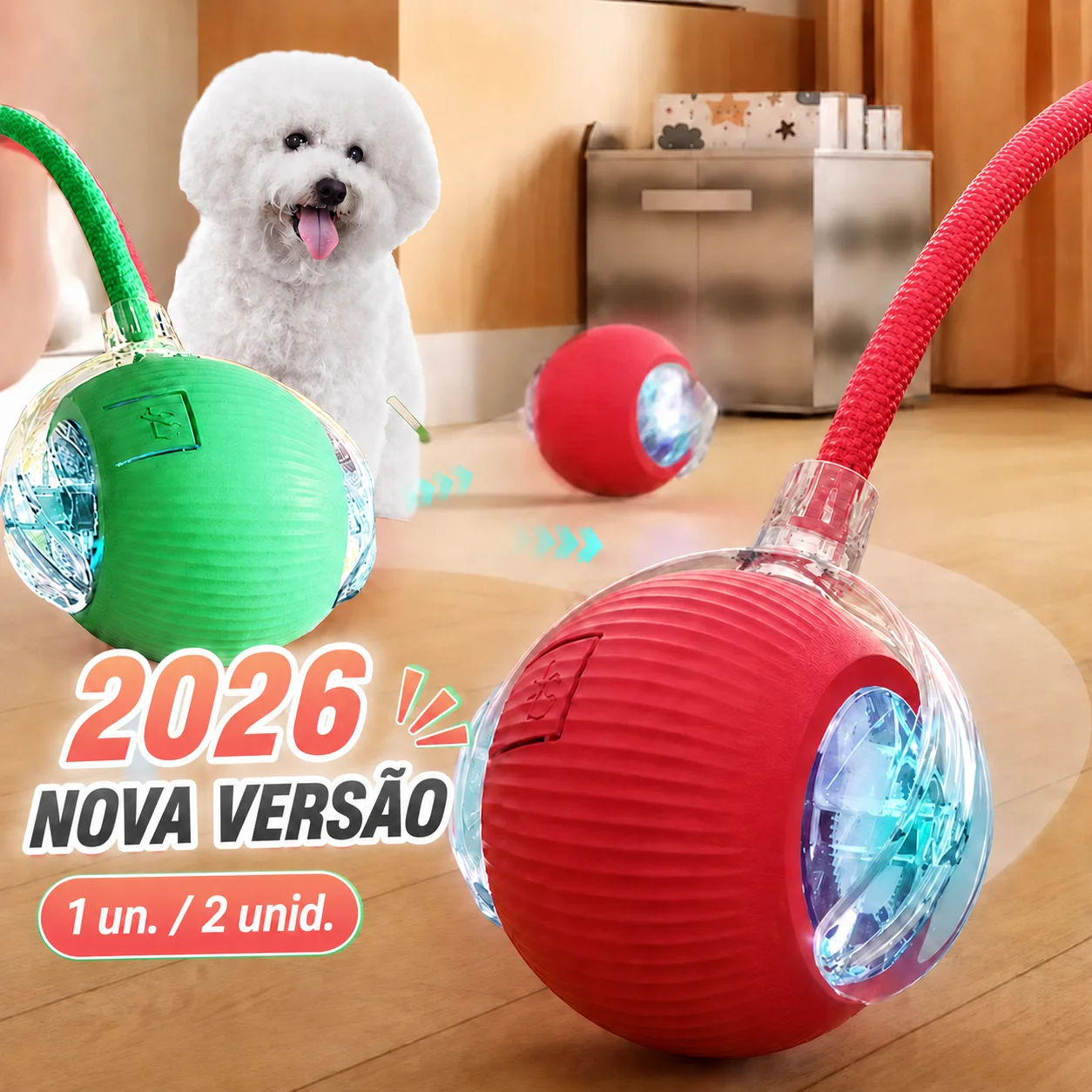 brinquedo interativo para cães com rolamento automático