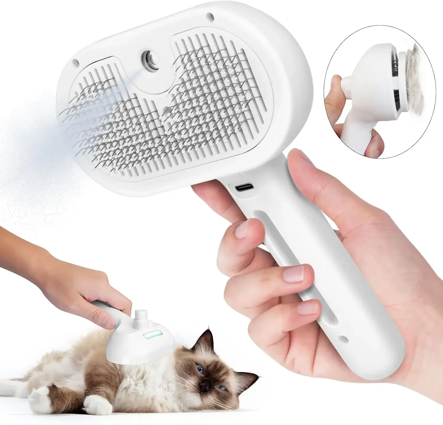 Pente Pulverizador para Cães e Gatos Dobrável com Névoa de Água - Imagem 2