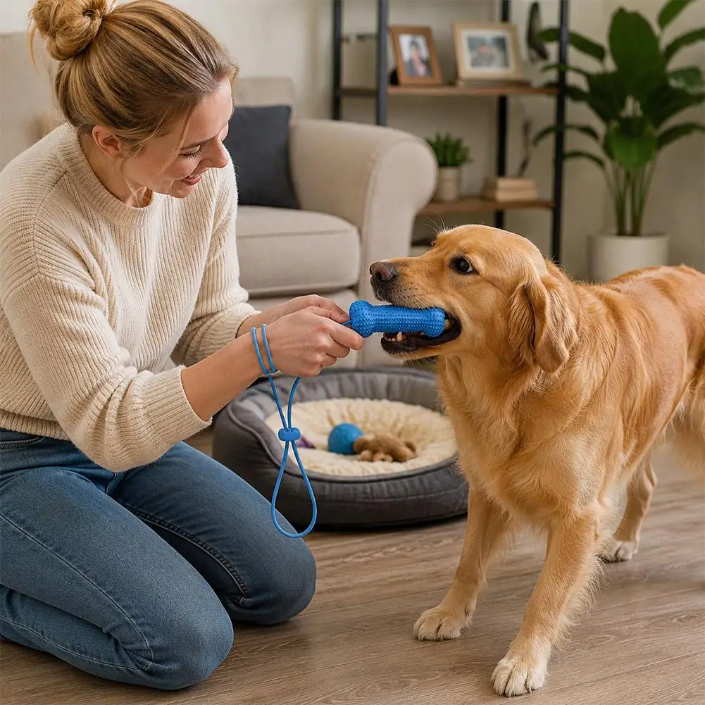 Brinquedo de Borracha para Cães TPR 10 cm com Corda Ajustável - Imagem 5