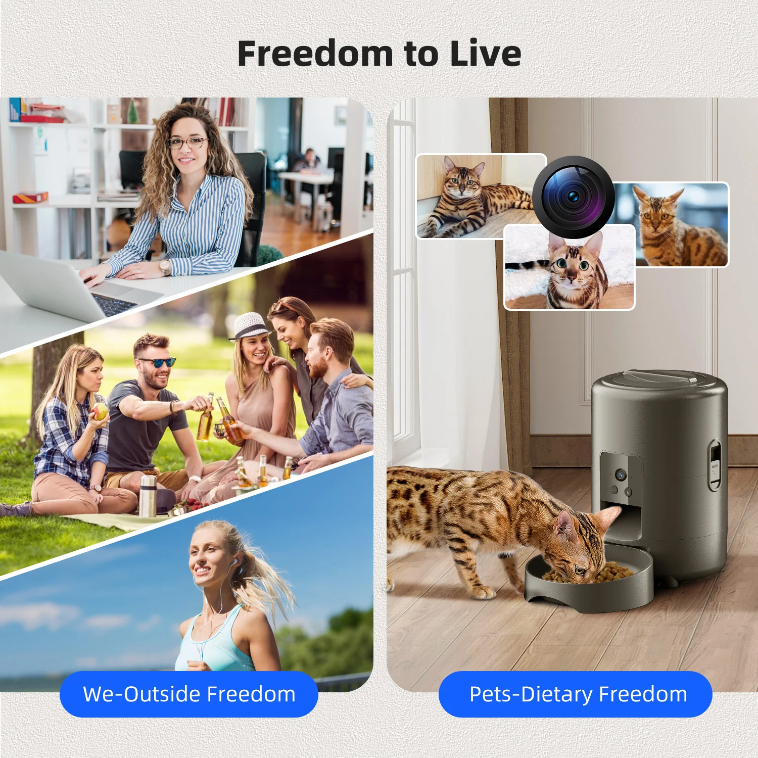 Alimentador Automático para Gatos e Cães 2 L com APP - Imagem 5