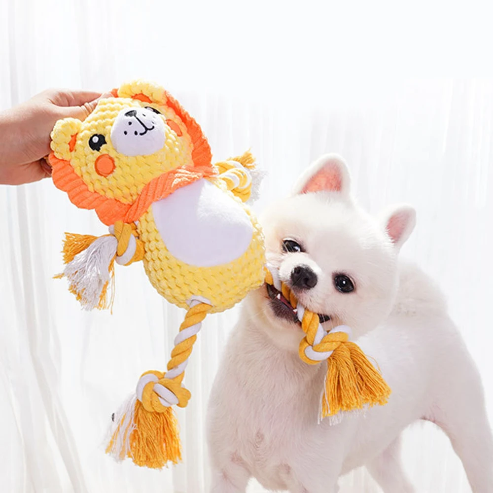 Brinquedo de Pelúcia para Cães Hipopótamo com Corda 27x25 cm - Image 4