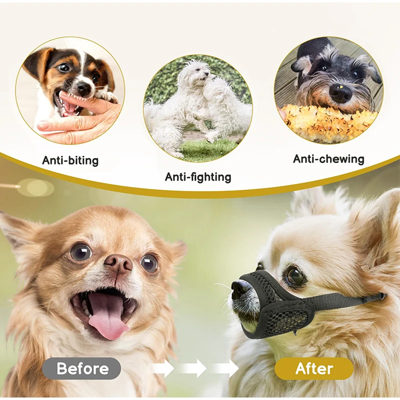 Focinheira de Malha para Cães de Focinho Curto Anti-Mordida - Imagem 3