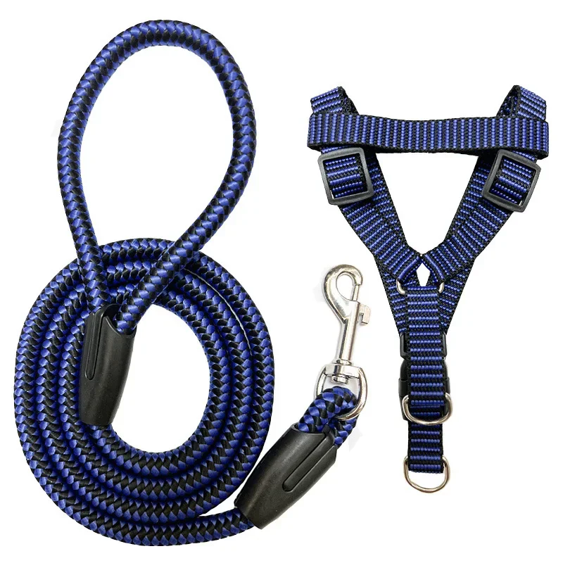conjunto coleira e guia nylon ajustável