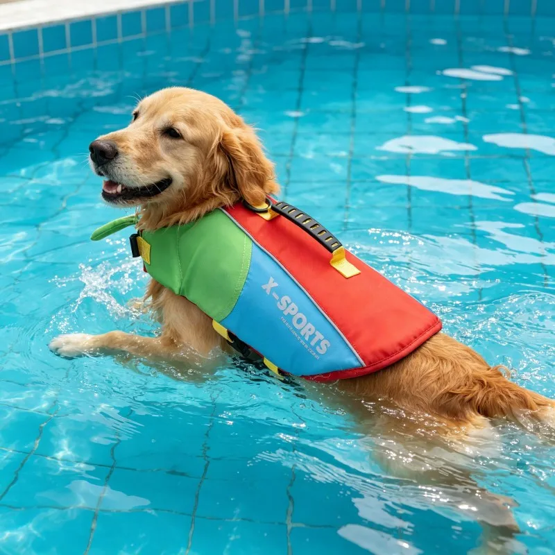 Colete Salva-Vidas para Cães Grandes com Boia Frontal Removível - Image 4