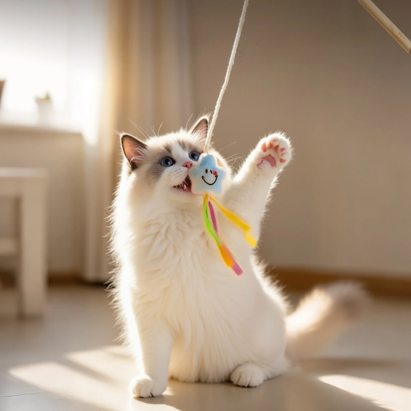 Brinquedo para Gatos Teaser Stick Tartaruga com Sino Interativo - Imagem 3