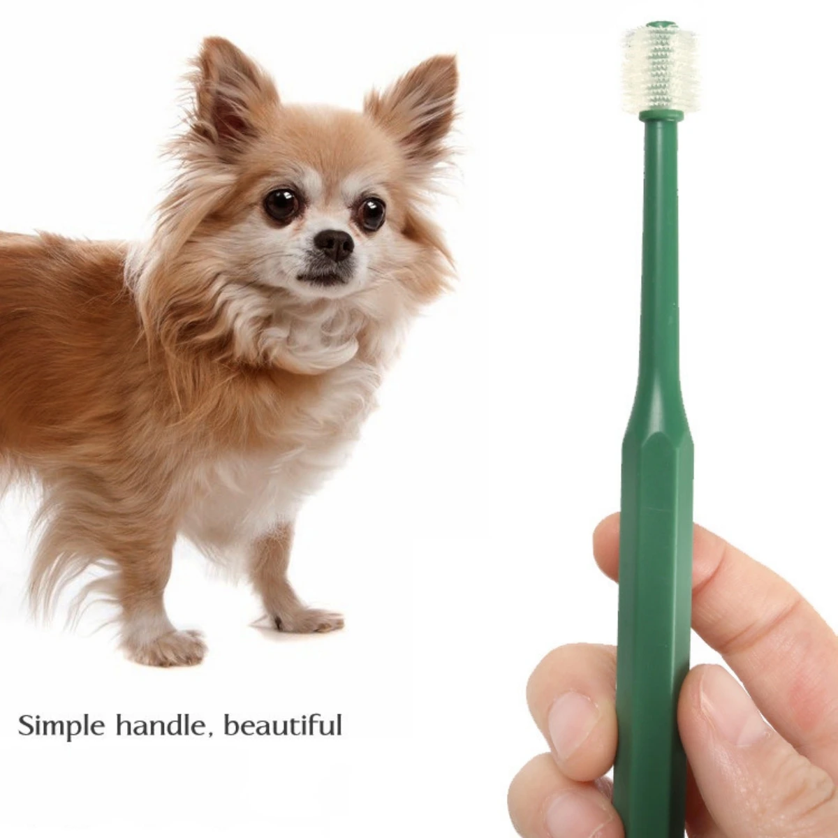 Escova Dental para Cães e Gatos Pequenos 360 Graus com Cerdas TPE - Imagem 3