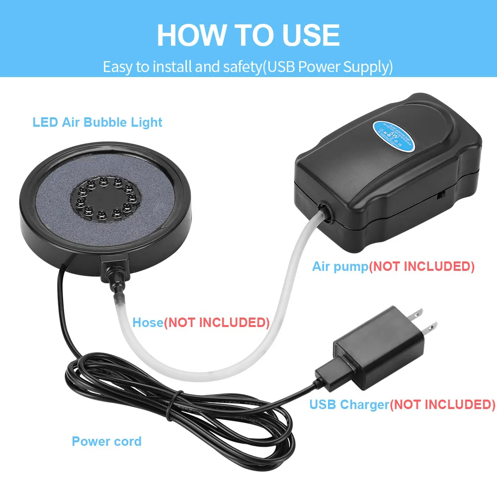 Luminária de Bolhas LED para Aquário com Mudança de Cor - Imagem 4