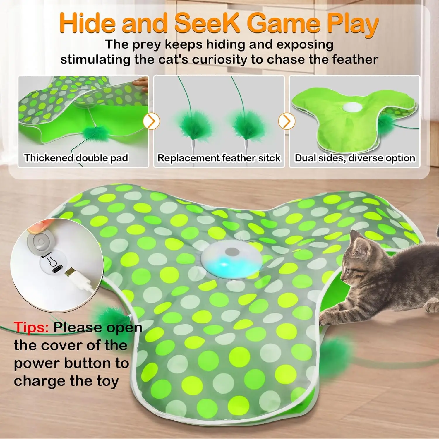 Brinquedo Interativo para Gatos Recarregável USB com Som de Rato - Imagem 6