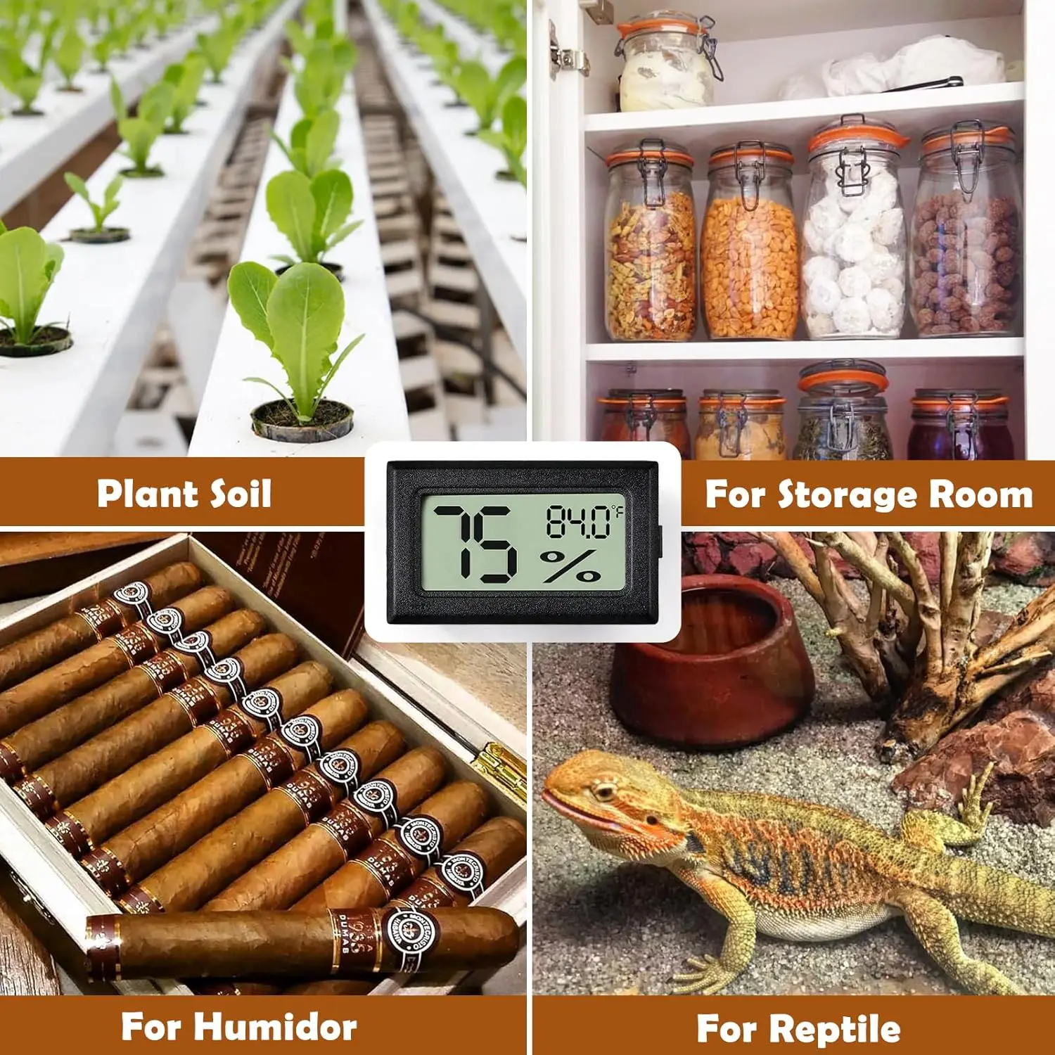 Kit 2 Termômetros Higrômetros para Répteis Anfíbios Terrário - Imagem 4