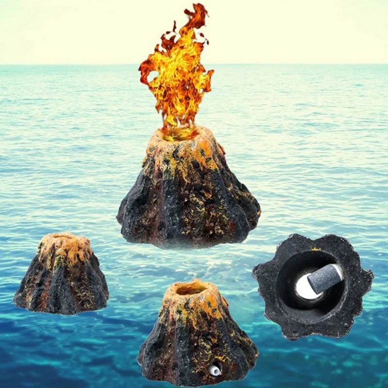 Decoração Vulcão para Aquário com Pedra de Aeração ABS - Imagem 3