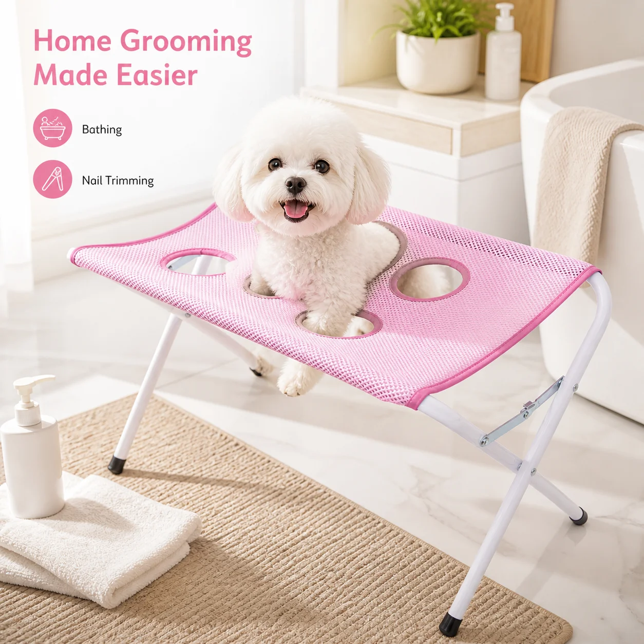 Suporte de Rede Dobrável para Banho de Cães e Gatos Pequenos - Imagem 2