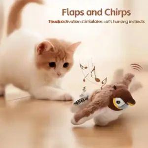 brinquedo interativo para gatos pássaro simulado