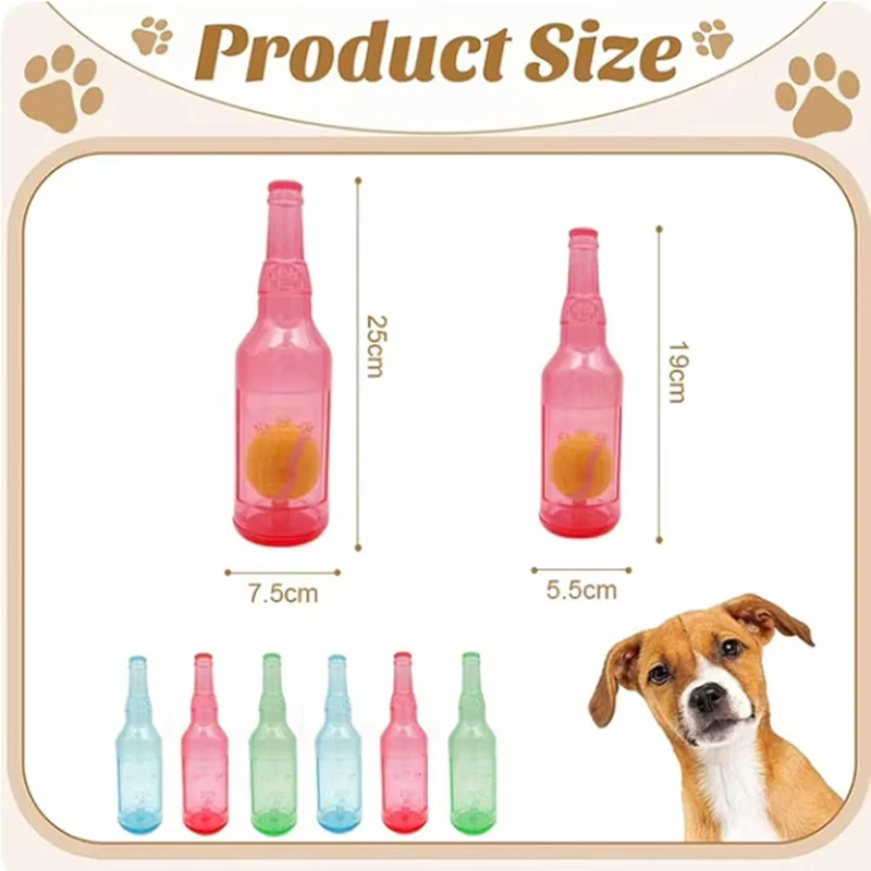 Brinquedo para Cães Garrafa e Bola de Tênis com Som para Mastigar - Imagem 6