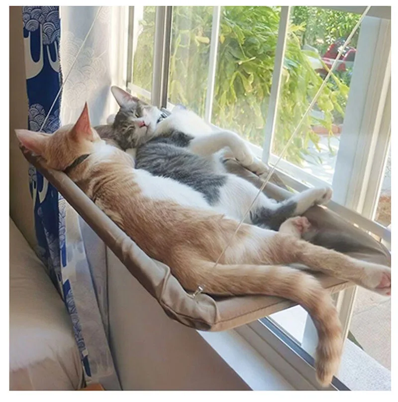Rede de Janela para Gatos de Tecido Oxford com Ventosas Suporta 20 kg - Imagem 2