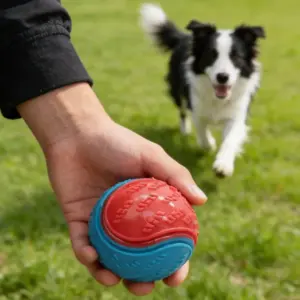 brinquedo bola borracha para cães brilha no escuro