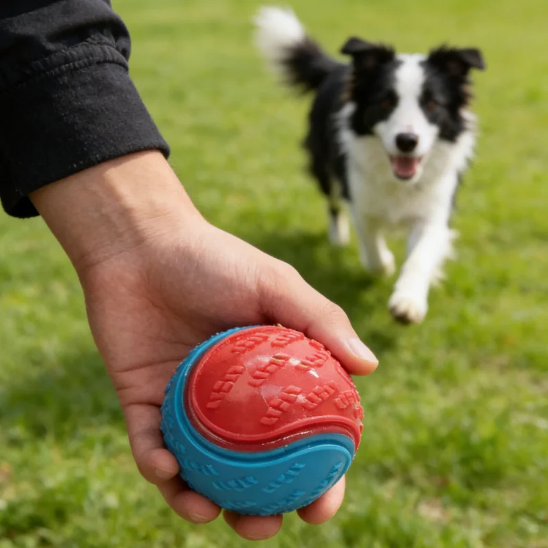 brinquedo bola borracha para cães brilha no escuro