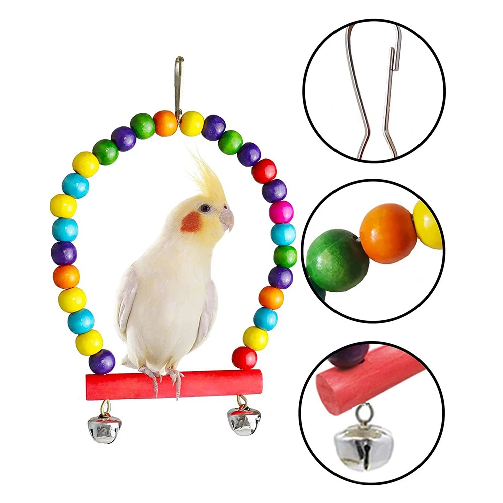 Kit de Brinquedos para Pássaros 7 Peças de Madeira para Gaiola - Image 2