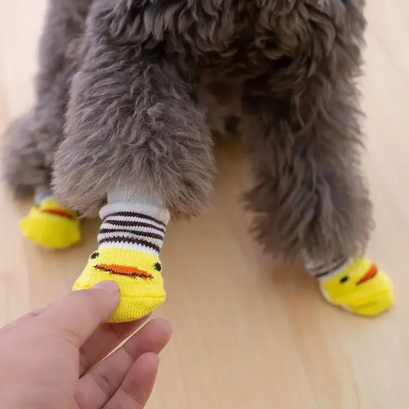 Meias Antiderrapantes para Cães e Gatos, 4 Pares, com Estampa - Imagem 6