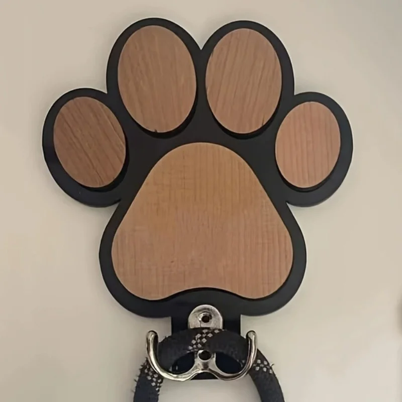 Gancho de Parede para Coleira de Cães Design Pata de Madeira - Imagem 5