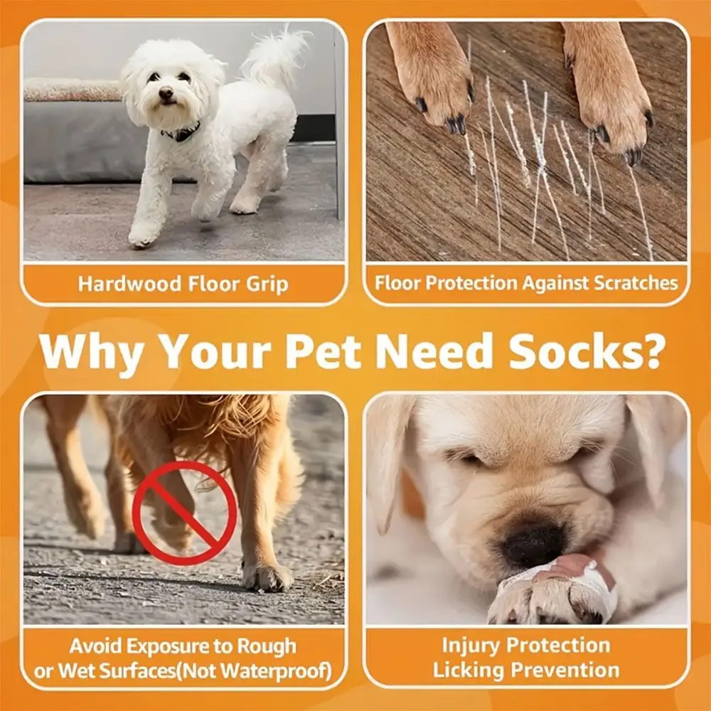 Meias Antiderrapantes para Cães de Algodão com Faixa Ajustável - Imagem 3