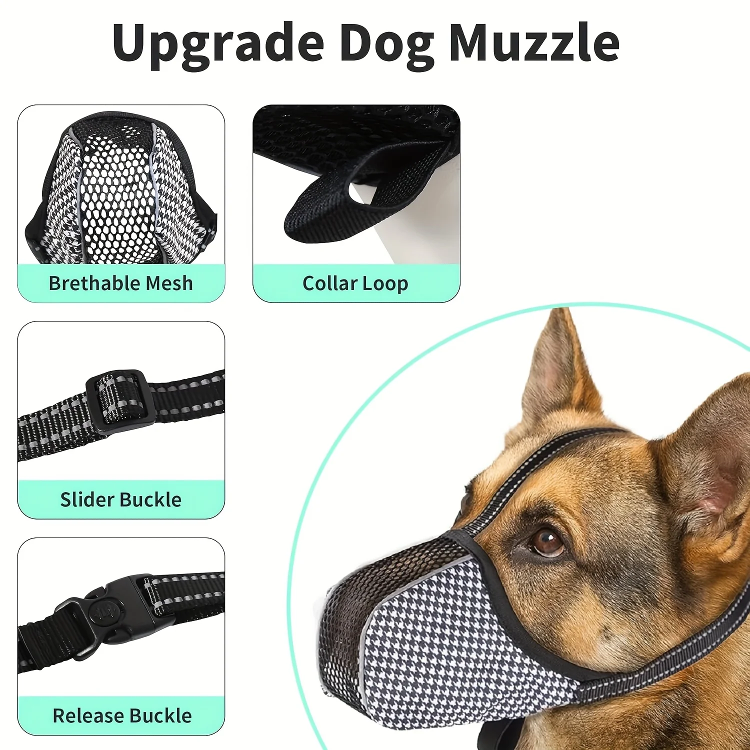 Focinheira de Malha para Cães Pequenos e Grandes Respirável - Image 3