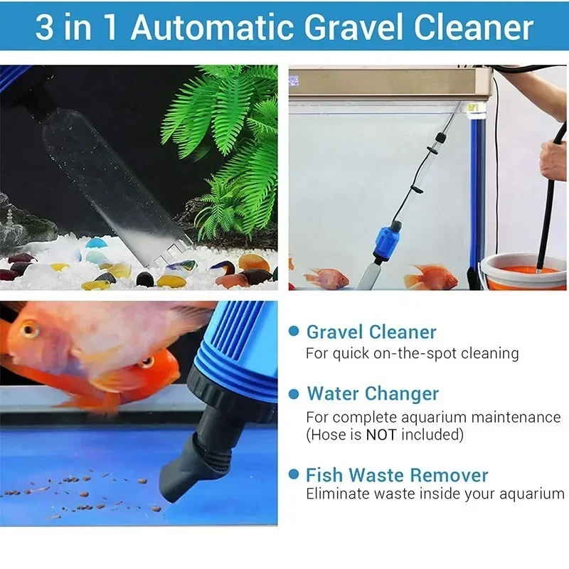 Aspirador de Cascalho para Aquário 20W com Filtro de Esponja e Regulador de Fluxo - Imagem 4