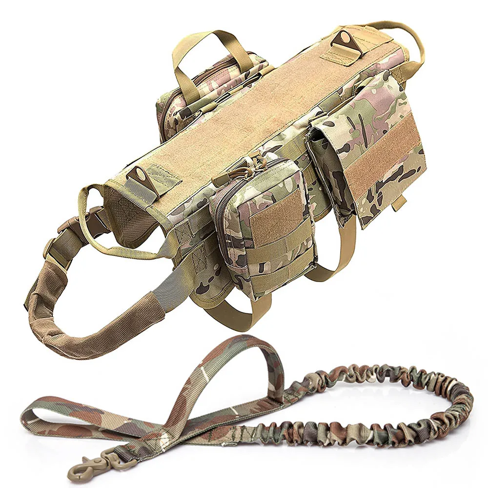 Colete Tático para Cães Grandes com Bolsas Molle e Ajuste no Peito - Image 2