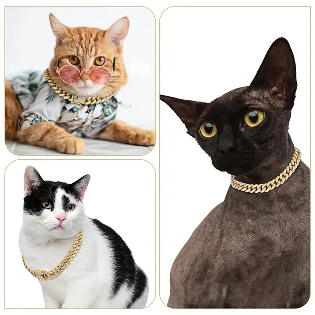 Coleira Corrente Cubana para Cães e Gatos de Liga Leve - Imagem 5
