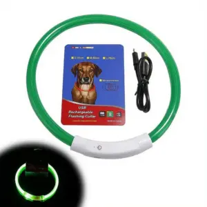 coleira LED recarregável USB para cães