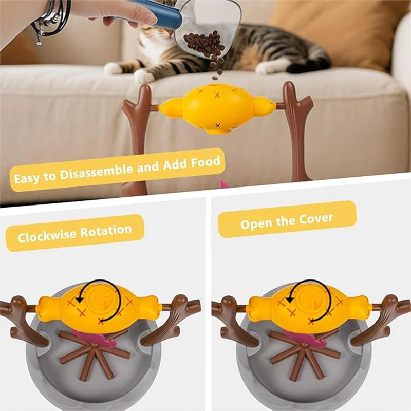 Comedouro Lento para Gatos Rotativo com Orifícios Ajustáveis - Imagem 5