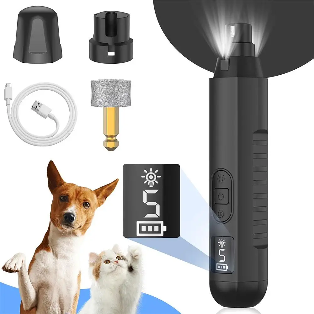 Aparador de Unhas para Cães e Gatos Recarregável USB com Luz LED - Image 2
