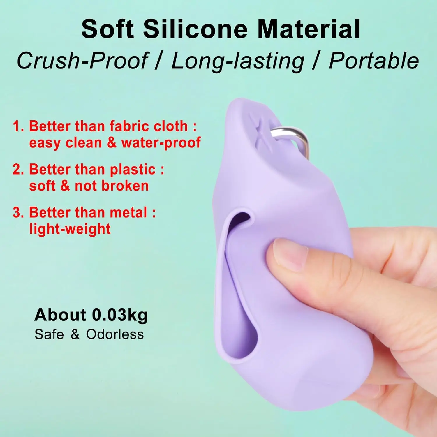 Dispensador de Sacos de Cocô de Silicone para Cães Portátil - Imagem 6