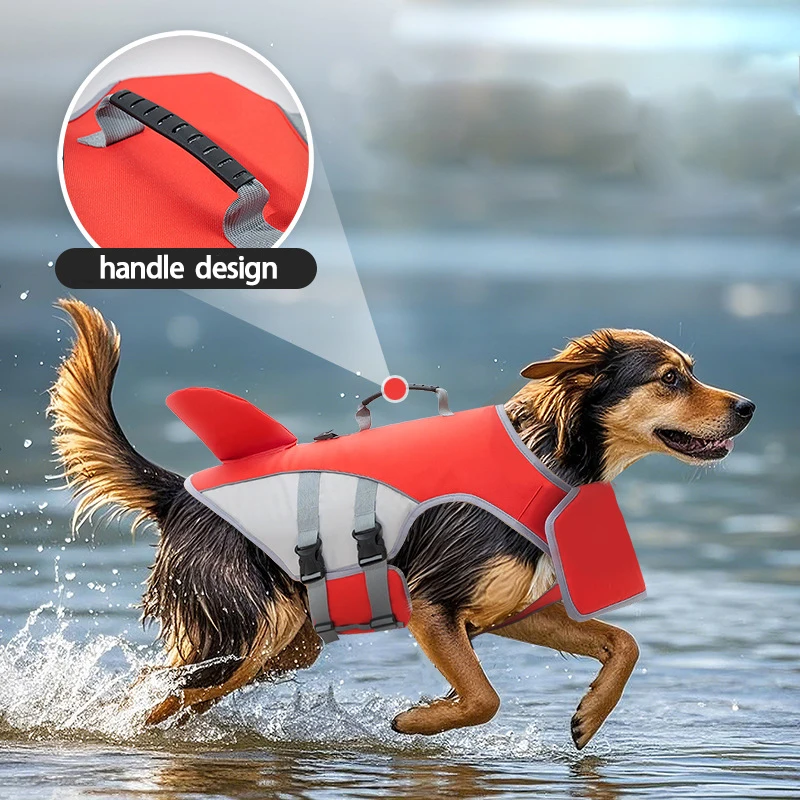 Colete Salva-Vidas para Cães com Formato de Tubarão Ajustável - Image 2