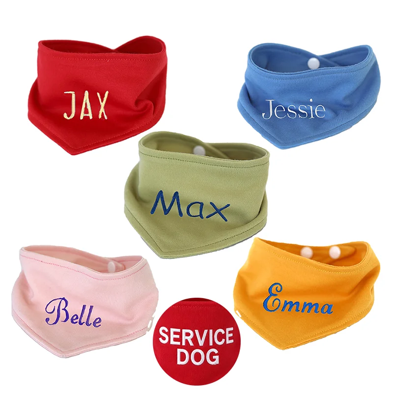 Bandana para Cães Bordada Ajustável de Poliéster Anti-Saliva - Image 6
