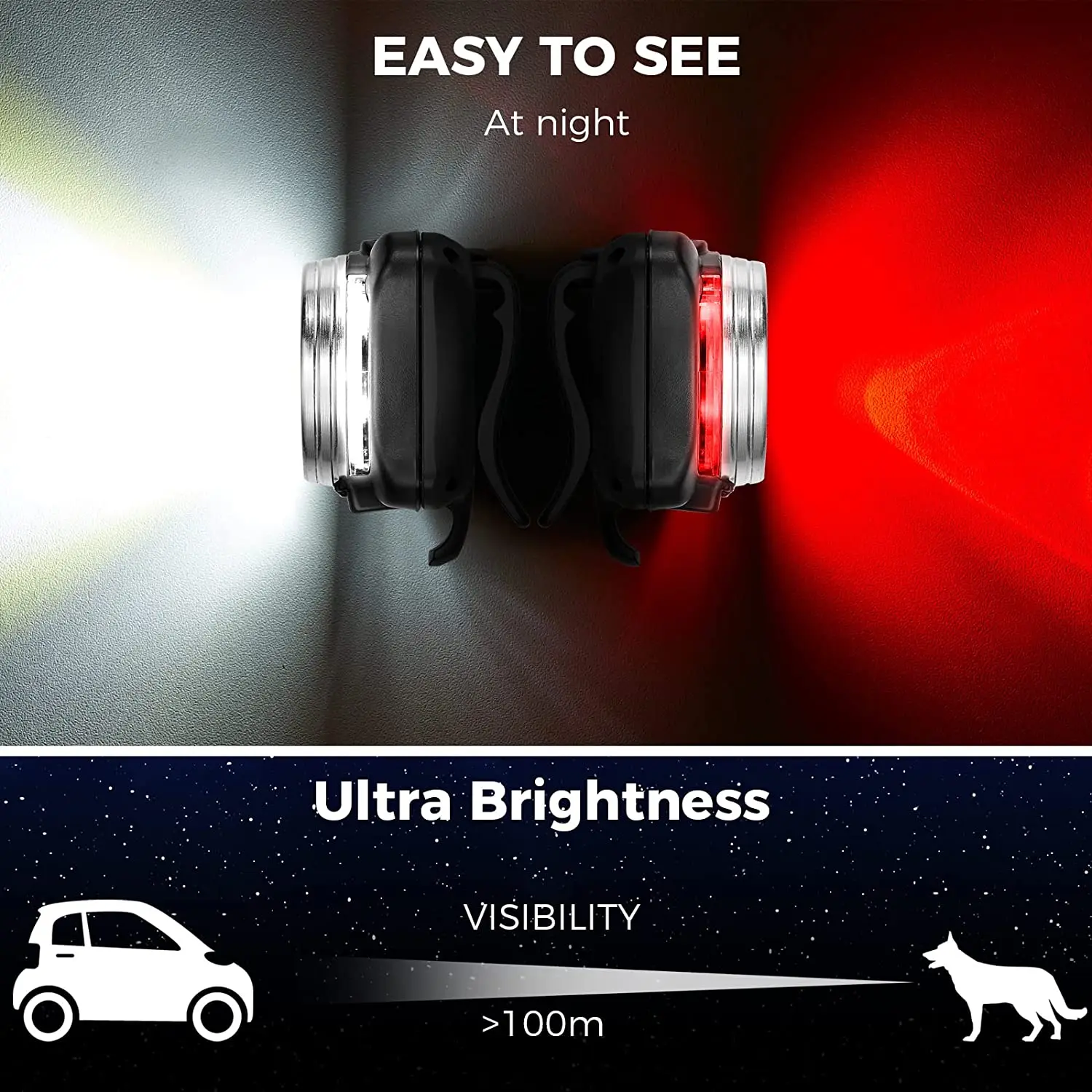 Luz LED para Coleira de Cães Recarregável USB, 4 Modos de Luz - Imagem 4
