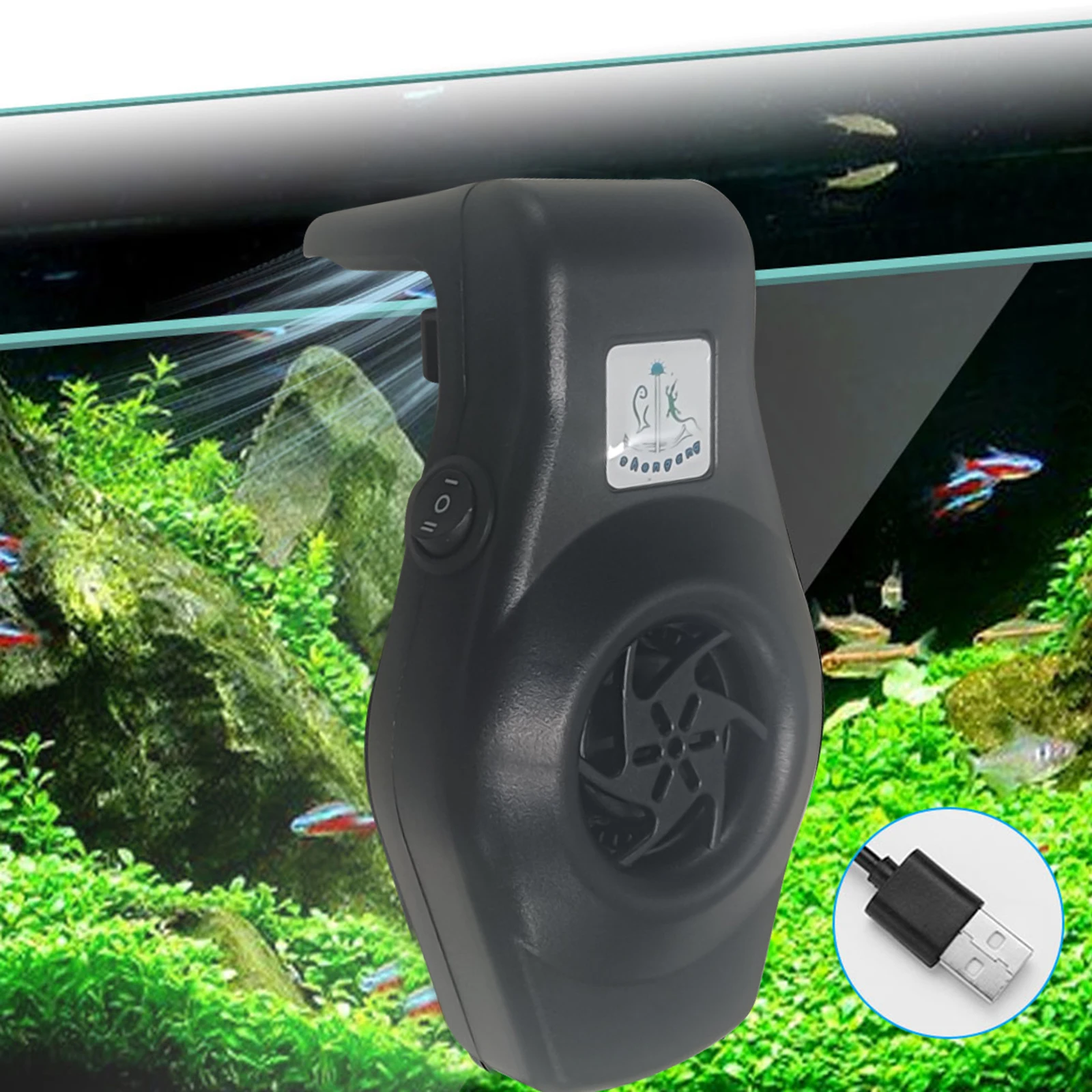 Mini Resfriador de Aquário USB com Ventoinha Silenciosa e Grampo Ajustável - Imagem 5