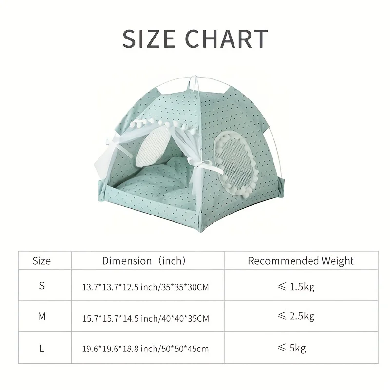 Tenda para Gatos e Cães Pequenos de Poliéster com Almofada Quente - Image 3