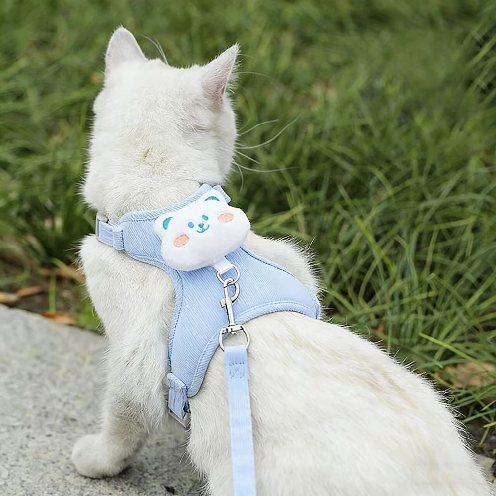 coleira e arnês ajustável para cães pequenos