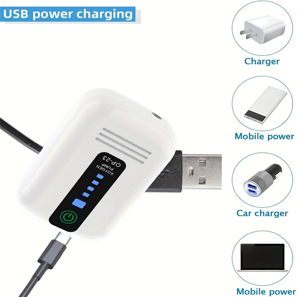Bomba de Oxigênio USB para Aquário com Saída de 2 L/min - Imagem 3