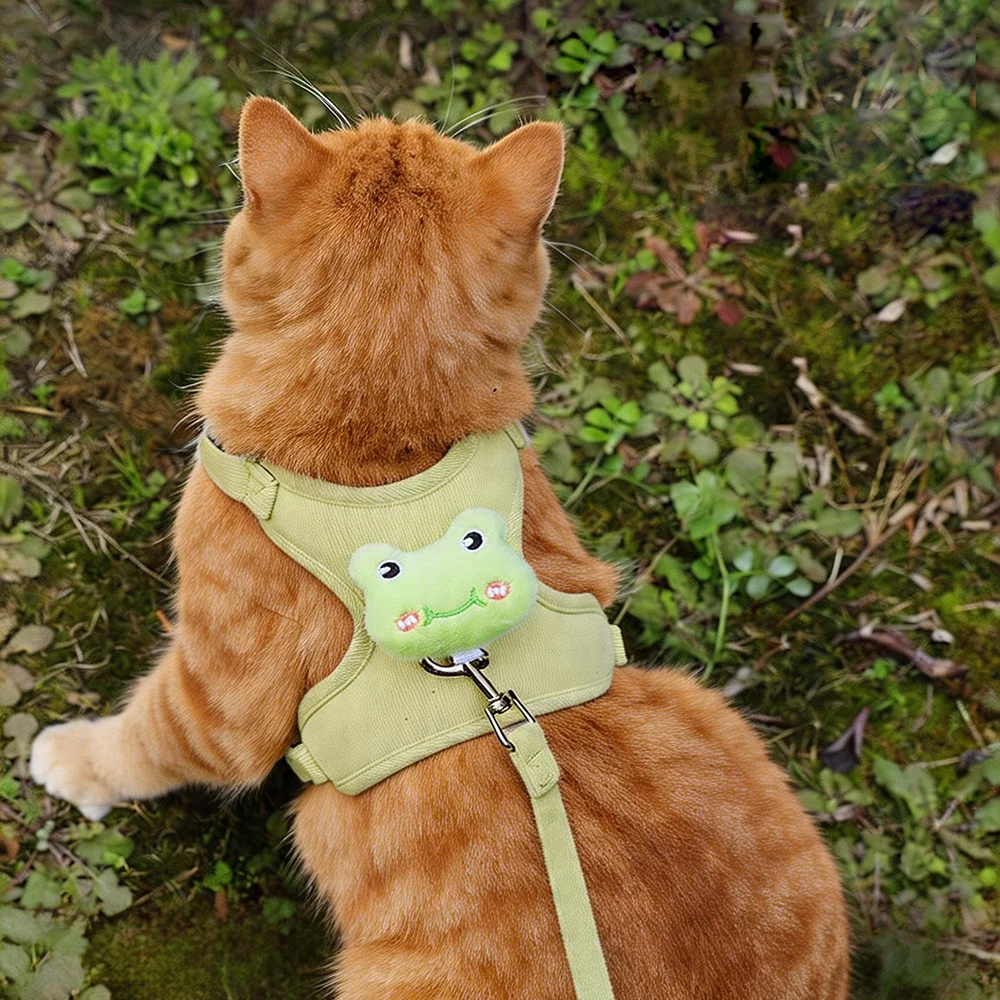 Conjunto Coleira e Guia para Gatos Ajustável Anti-Fuga para Passeio - Imagem 2