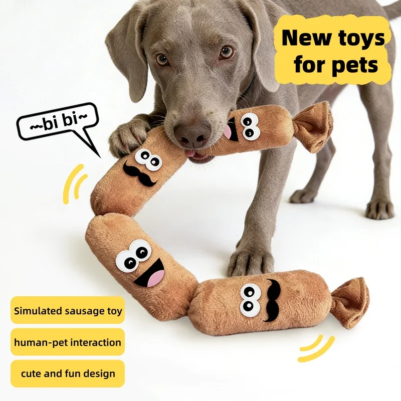 Brinquedo de Pelúcia para Cães Salsicha com Squeaker para Interagir - Imagem 3