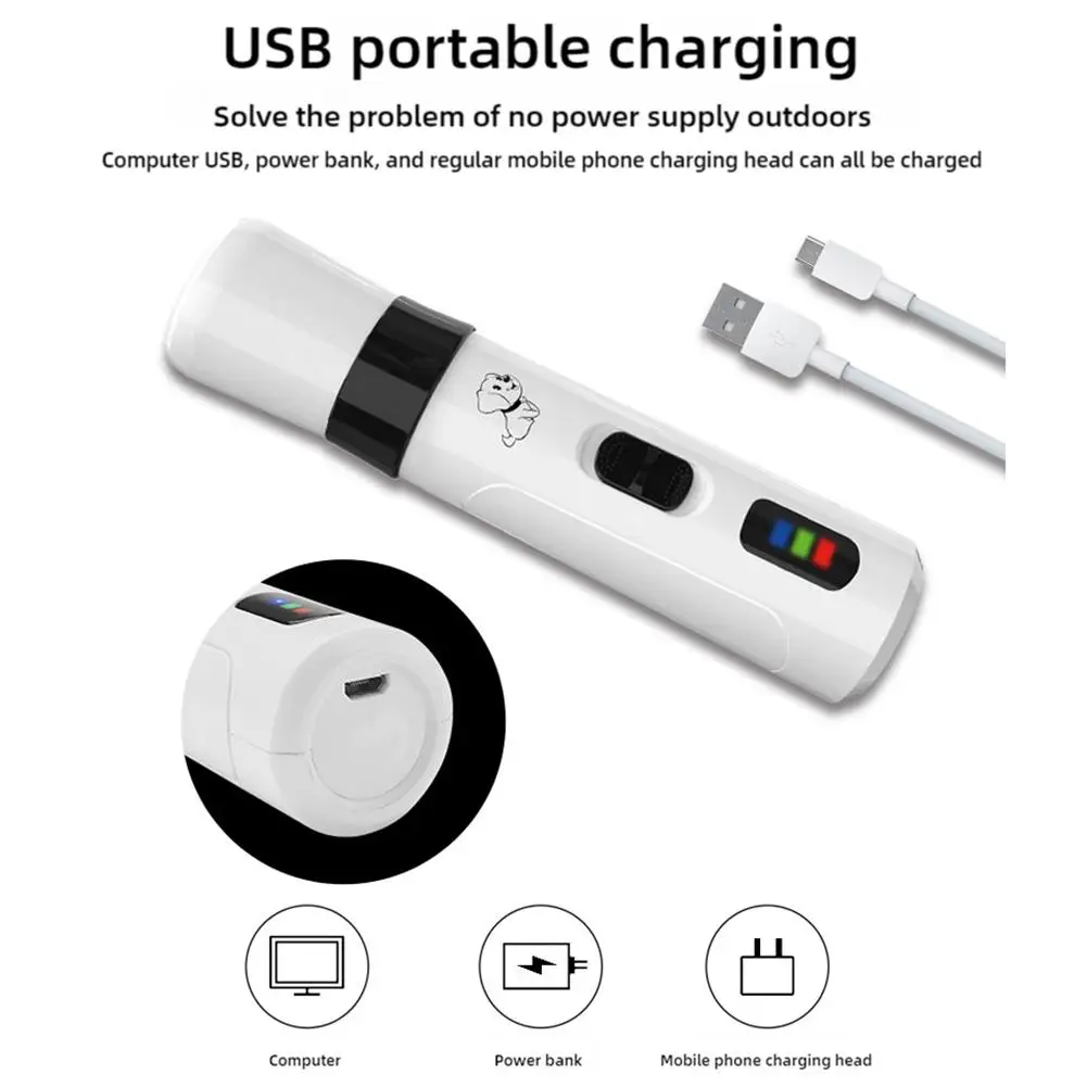 Aparador Elétrico de Unhas para Cães e Gatos com Recarga USB - Imagem 2