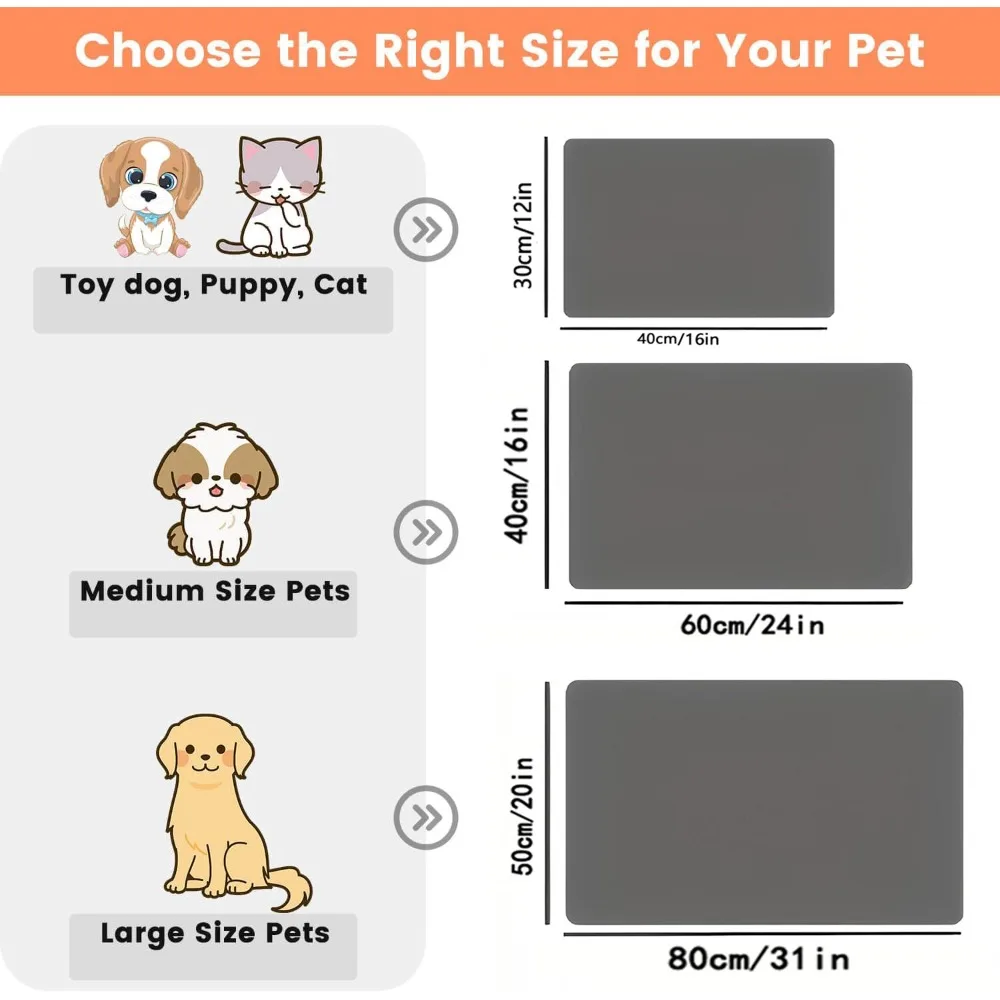 Tapete para Comedouro de Cães e Gatos Absorvente com Base Impermeável - Imagem 2