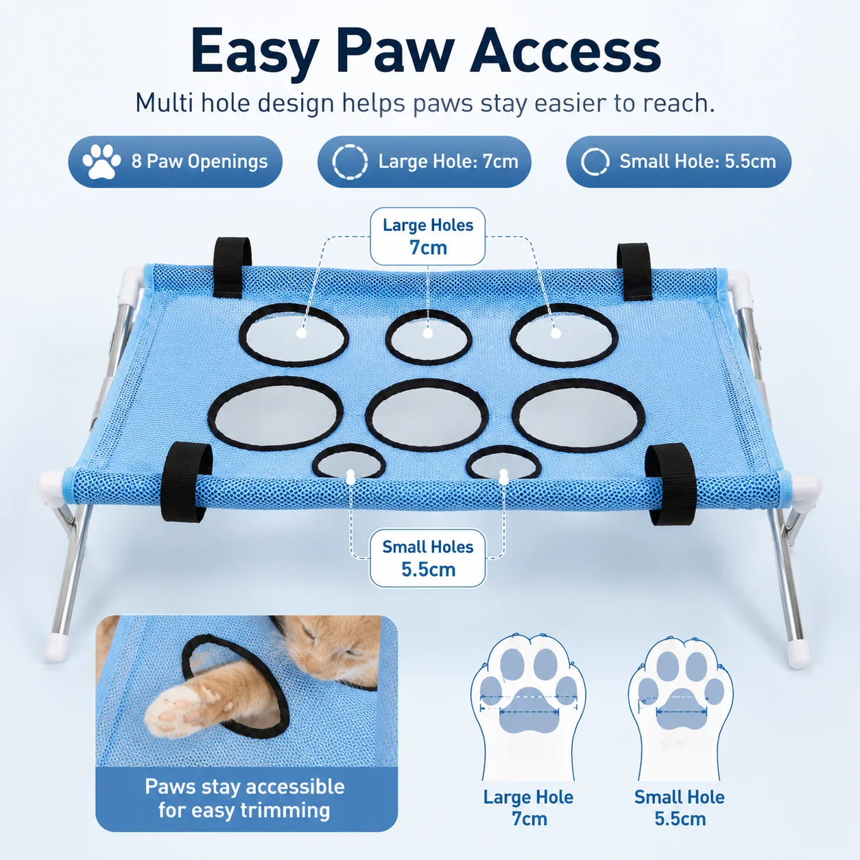 Mesa de Tosa Dobrável para Cães e Gatos Pequenos 60 cm Portátil - Image 3