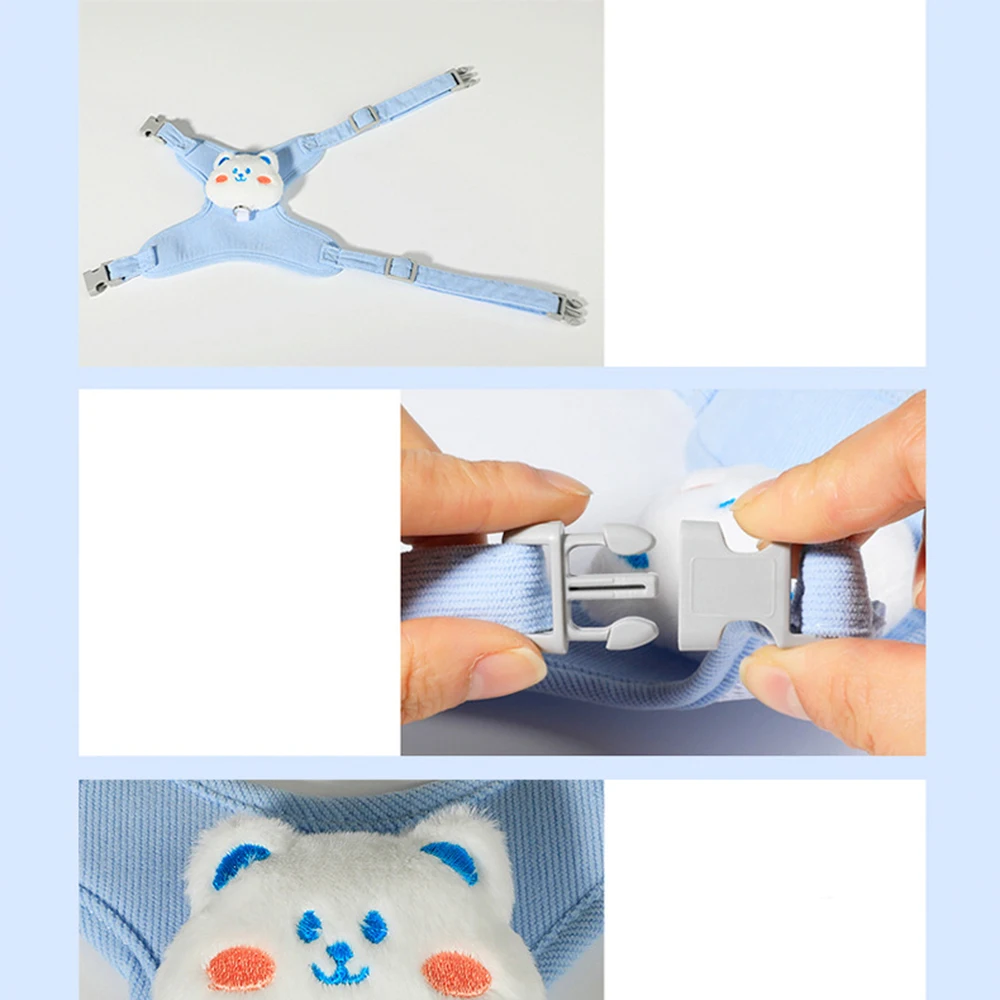 Coleira e Arnês Ajustável para Cães Pequenos e Gatos com Desenho Animado - Imagem 6